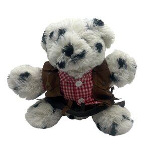 Vtg 2001 Bear Factory Plush Dalmatian Dog Stuffed Animal Western Cowboy Outfit